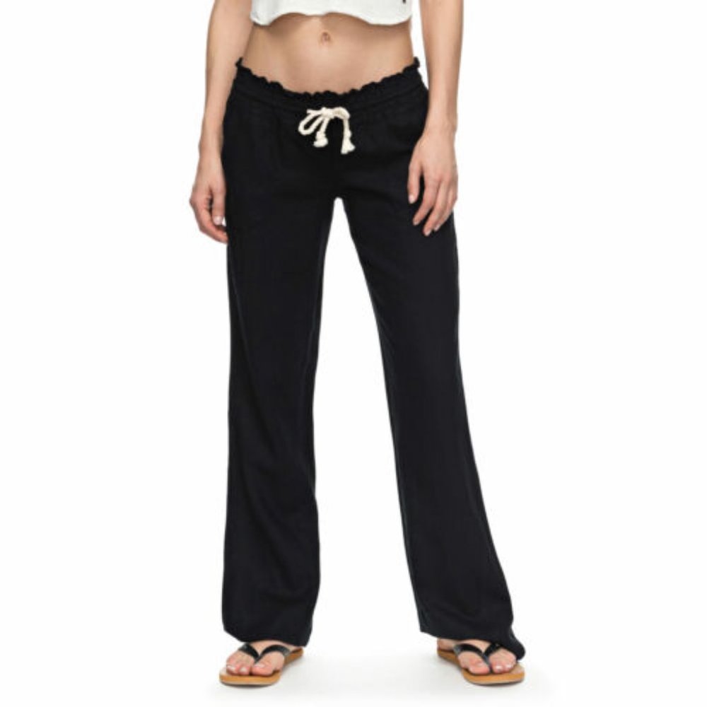 Roxy Linen Pants in Black